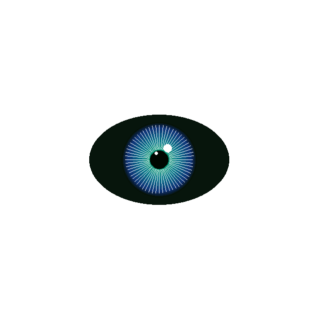 Eye with protein emerging from pupil